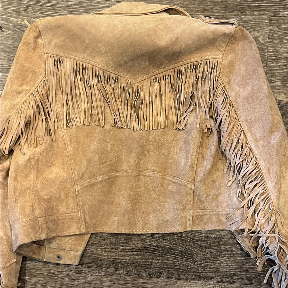 Blank NYC Light Brown Suede Fringe Jacket